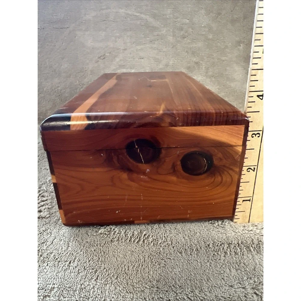 Vtg 1920s Lane Miniature Cedar Chest - R.B. Broyles Birmingham AL Address - Wood